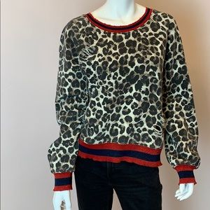 Pam and Gela cheetah print sweatshirt